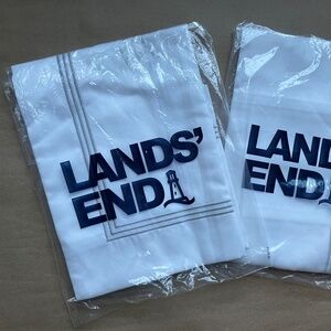 LANDS' END Set of 2 Queen PILLOW SHAMS Size: 19 x 25" New 400 Thread Count